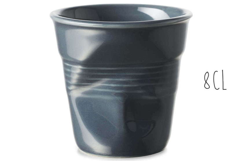 Tazza in porcellana grafite Revol Espresso Froissé 8cl