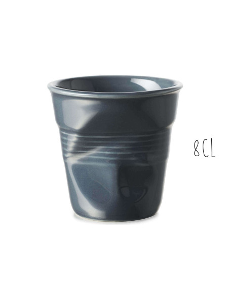 Graphite porcelain cup Revol Espresso Froissé 8cl