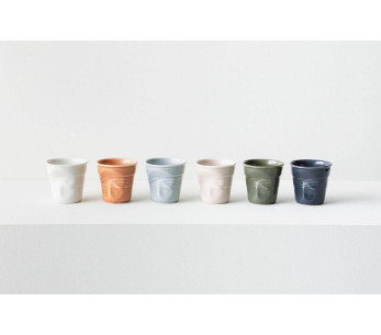 Chávena de porcelana grafite Revol Espresso Froissé 8cl 2