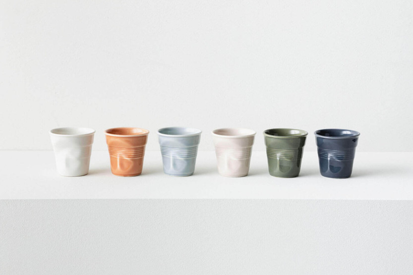 Revol Espresso Froissé Tasse 8cl aus Porzellan Graphit