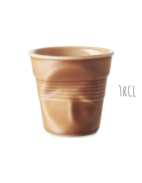 Revol Cappuccino Froissé 18cl kop i Terre de Sienne-porcelæn