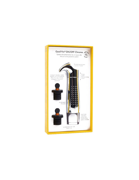 Gard'vin Pompa per vuoto ON/OFF per vino L'Atelier du vin + 2 tappi