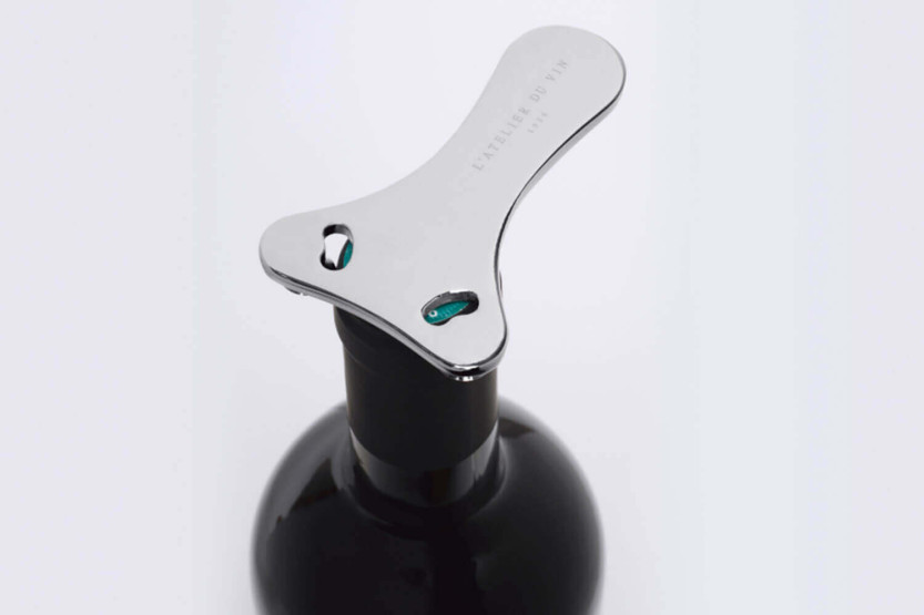 Abre-garrafas profissional L'Atelier du vin em metal cromado
