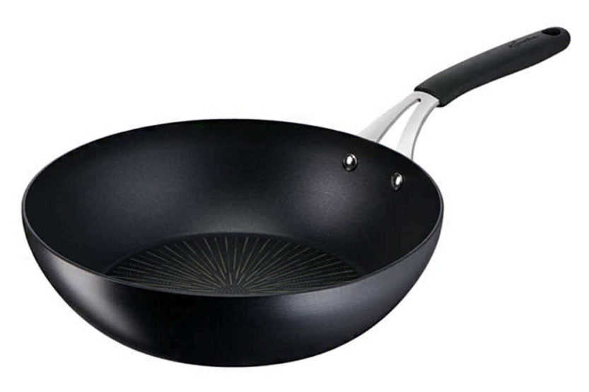 Lagostina Tempra non-stick wok in titanium 28cm