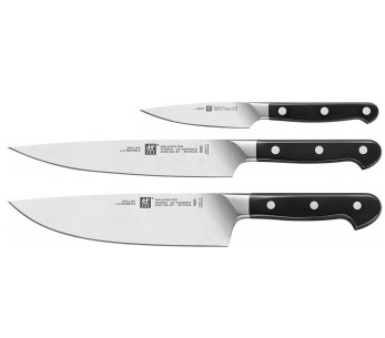 Set di 3 coltelli da cucina forgiati Zwilling Pro - 1 ufficio + 1 affettatrice + 1 chef