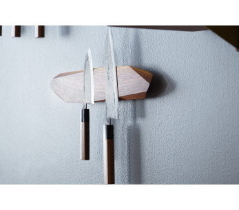 Hochwertige handgefertigte Magnetleiste Nussbaum 60cm für 8 Messer 2