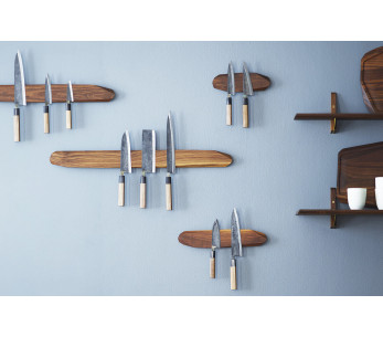 Håndlavet magnetstang Walnut 40 cm i høj kvalitet til 5 knive 2