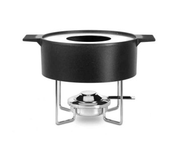 Fondueset aus spritzwassergeschütztem Mono-Gusseisen