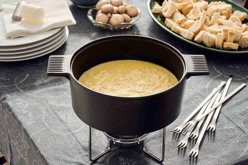 Conjunto de fondue em ferro fundido Mono anti-derrame