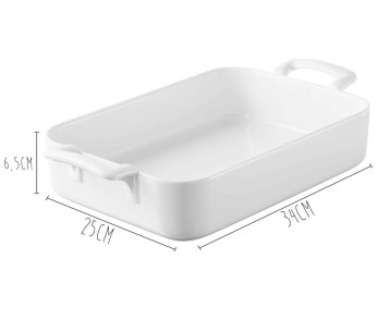 Revol Belle Cuisine valkoinen posliininen suorakulmainen lautanen 34x25cm