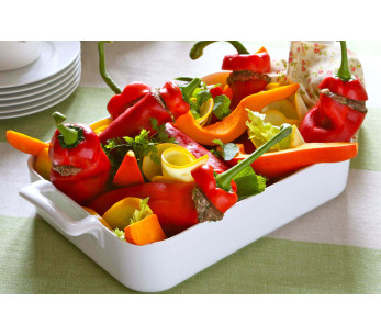 Revol Belle Cuisine rektangulært fat i hvitt porselen 34x25 cm 2