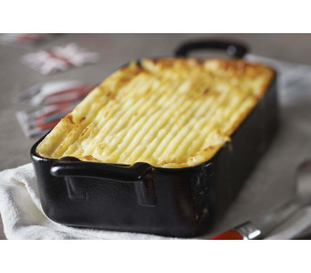 Rektangulärt fat Revol Belle Cuisine 34x25cm i svart porslin med gjutjärnseffekt 2