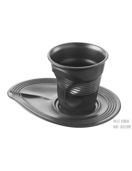 Revol Cappuccino Froissé 18 cl krus i svart satengporselen