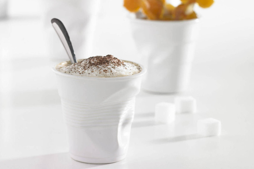 Revolo Espresso Froissé 8cl hvid porcelænskop
