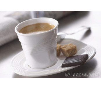 Revolo Espresso Froissé 8 cl hvit porselenskopp 2