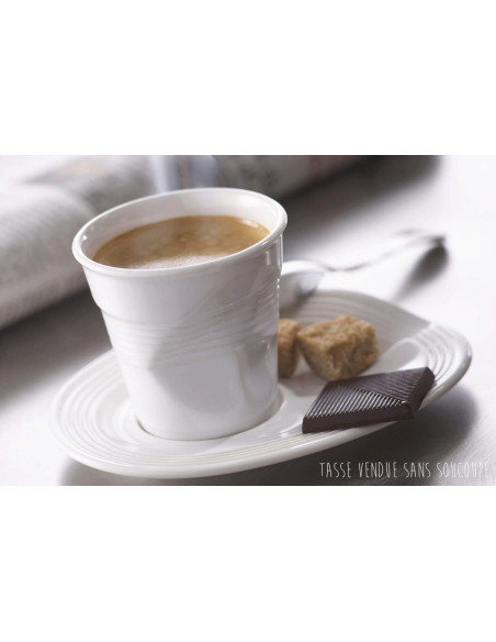 Chávena de porcelana branca Revol Espresso Froissé 8cl