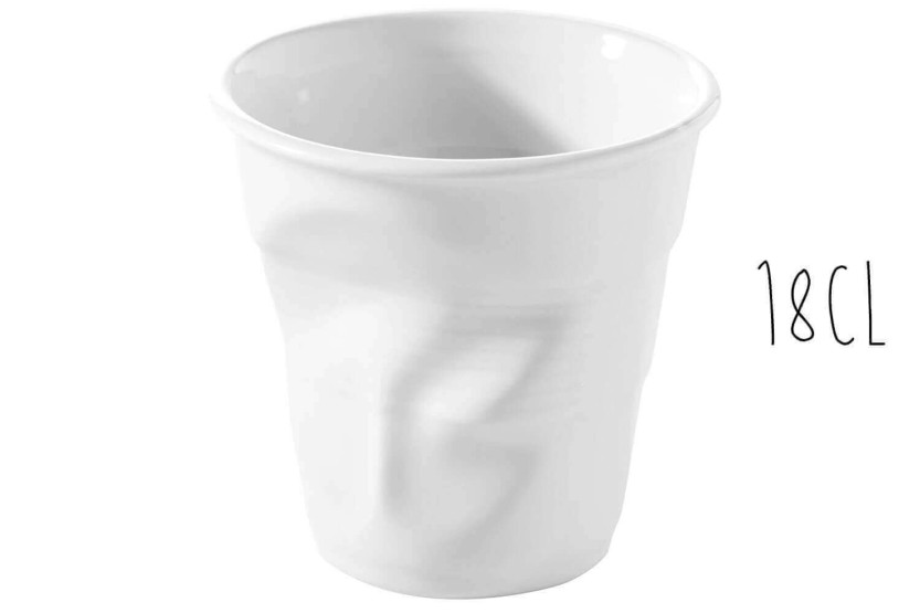 Revol Cappuccino Froissé 18 cl krus af hvidt porcelæn