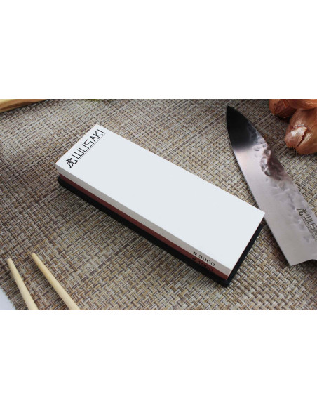 Wusaki double-sided whetstone 1000/3000 grit + base