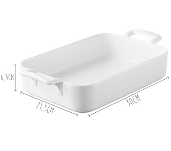 Revol Belle Cuisine valkoinen posliini suorakulmainen lautanen 30x21.5cm