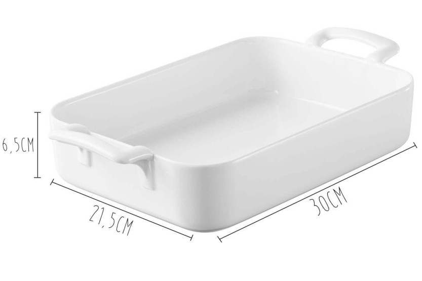 Revol Belle Cuisine valkoinen posliini suorakulmainen lautanen 30x21.5cm