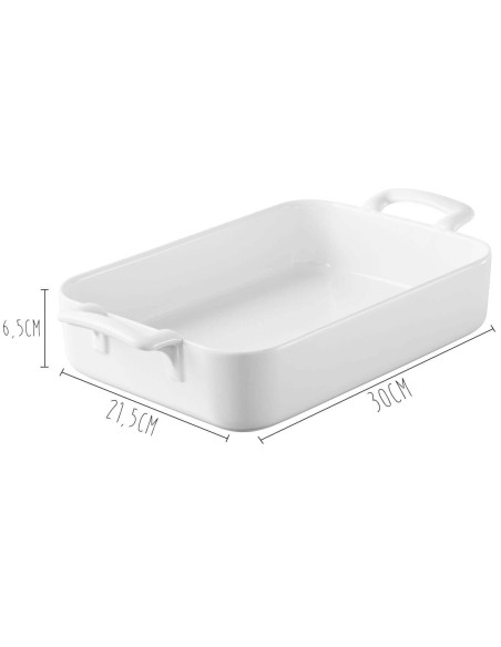 Revol Belle Cuisine rektangulært fad i hvidt porcelæn 30x21,5cm