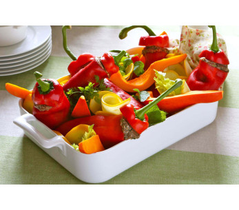 Rechteckige Platte Revol Belle Cuisine 30x21,5cm aus weißem Porzellan 2