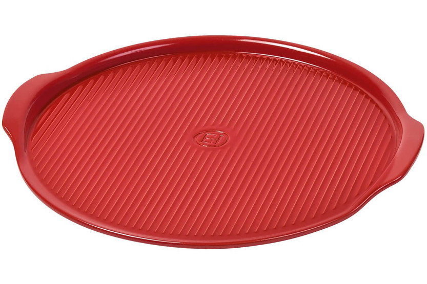 Emile Henry räfflad keramisk pizzasten 36cm
