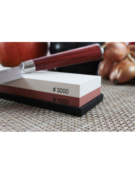 Wusaki double-sided whetstone 1000/3000 grit + base