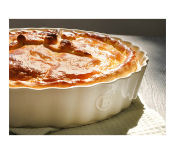 Émile Henrys høye, riflede keramiske tourtière 28 cm 2