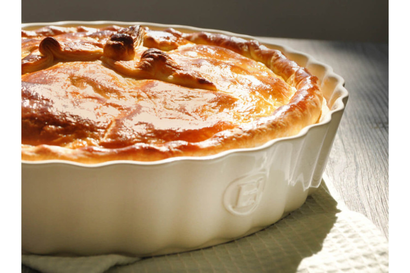 Émile Henry hoge gecanneleerde keramische tourtière 28cm
