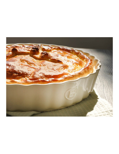 Émile Henry hög räfflad keramik tourtière 28cm