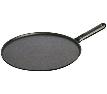 STAUB crepepanna i svart emaljerat gjutjärn 30 cm + träspatel och avdelare