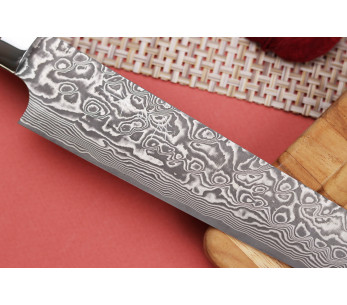 Takeshi Saji R2 Damascus Mosaic 24cm japanilainen sujihiki veitsi 2