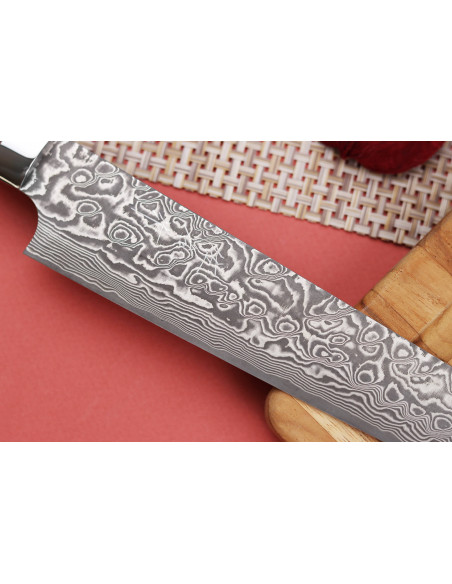 Cuchillo japonés sujihiki Takeshi Saji R2 Damasco Mosaico 24cm