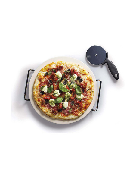 Kichencraft World of Flavours pizza stone set with pizza wheel - 32cm