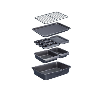 Set of 7 MasterClass Smartspace non-stick steel pans and dishes