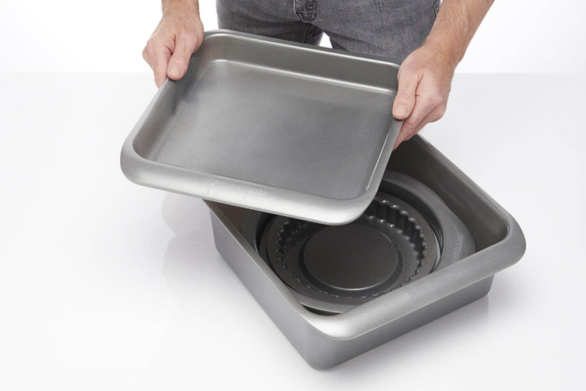 Stabelbart sett med 7 Masterclass Smartspace non-stick konditorformer