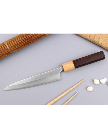 Faca japonesa artesanal Yoshimi Kato AS Nashiji 15cm