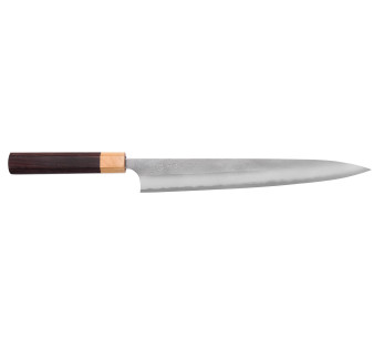 Japanisches handgefertigtes Sujihiki-Messer Yoshimi Kato AS Nashiji 27cm