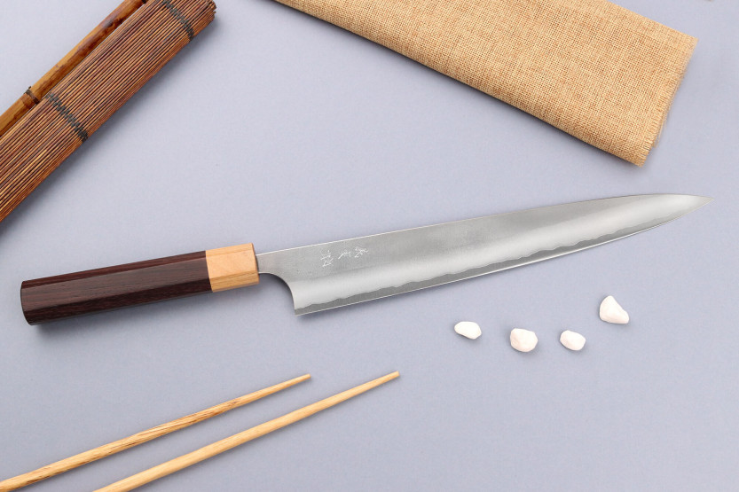 Yoshimi Kato AS Nashiji 27cm handmade Japanese sujihiki knife