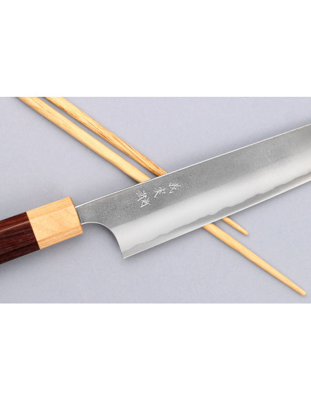 Yoshimi Kato AS Nashiji 27cm käsintehty japanilainen sujihiki veitsi