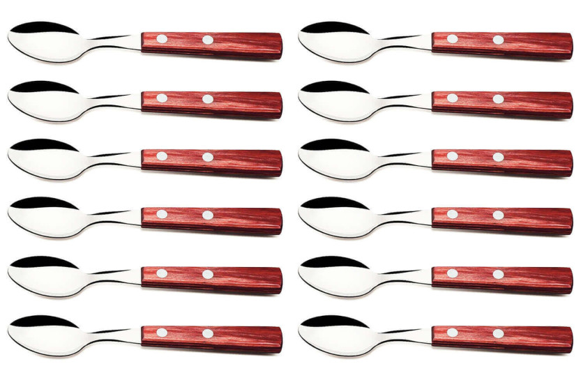 Juego de 12 cucharas rojas Tramontina para té, café y postre