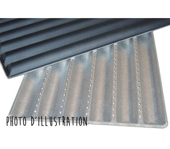 Plaat met 6 aluminium goten