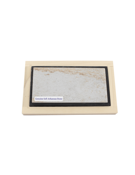 Piedra natural de Arkansas Suave Arkansas RH PREYDA grano medio + soporte de madera