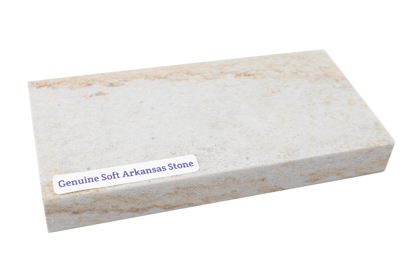 Naturstein aus Arkansas Soft Arkansas RH PREYDA mittlere Körnung + Holzunterlage