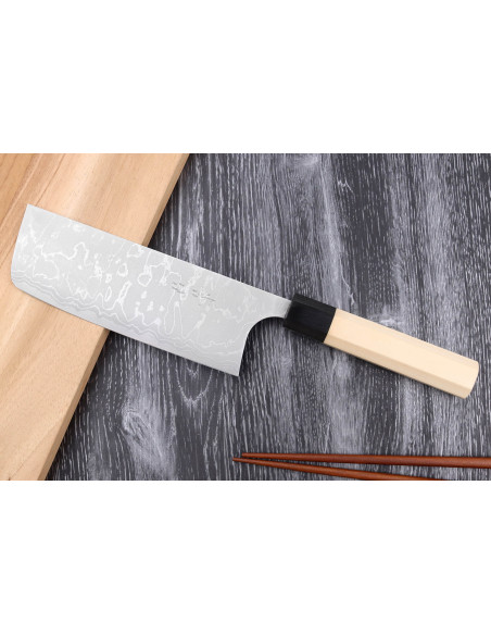Japanisches handgefertigtes Nakiri-Messer Masakage Shimo 16,5cm Shirogami