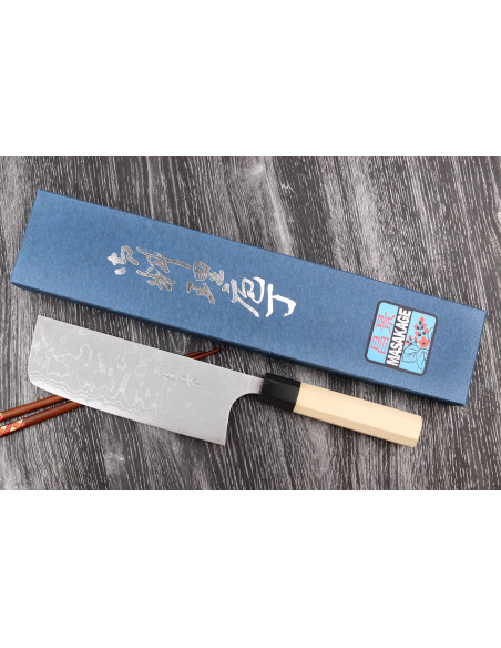 Japanisches handgefertigtes Nakiri-Messer Masakage Shimo 16,5cm Shirogami
