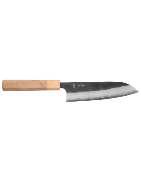 Faca japonesa de santoku Yoshimi Kato AS Brut 16,5 cm feita à mão