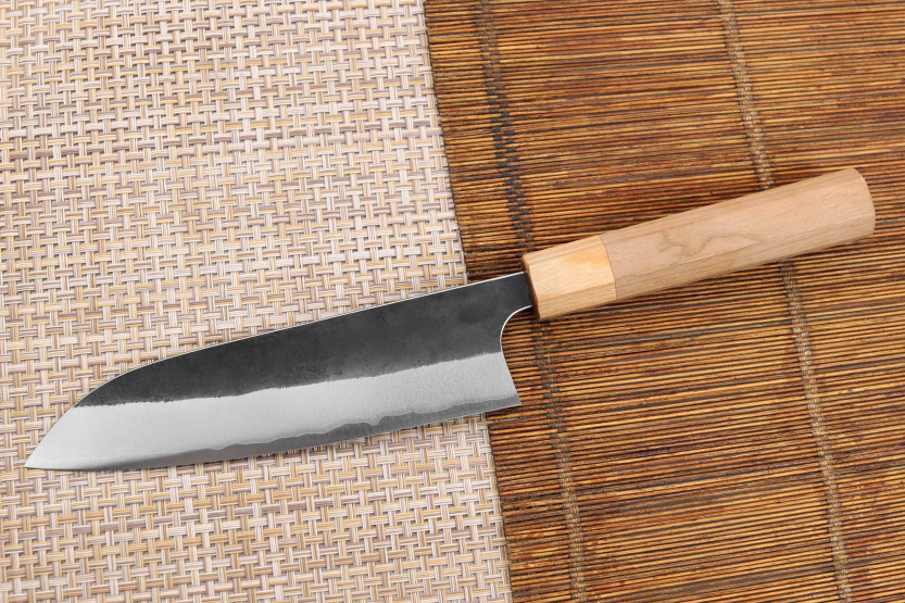 Yoshimi Kato AS Brut 16,5cm handgemaakt Japans santoku mes