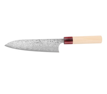 Masakage Kiri 18cm Damaskus 49-bladig handgjord japansk kockkniv
